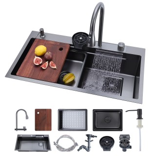 VEVOR Νεροχύτης Κουζίνας Inox 85 cm, Εντοιχιζόμενος, Μονής Γούρνας ... VEVOR Νεροχύτης Κουζίνας Inox 85 cm, Εντοιχιζόμενος, Μονής Γούρνας ...