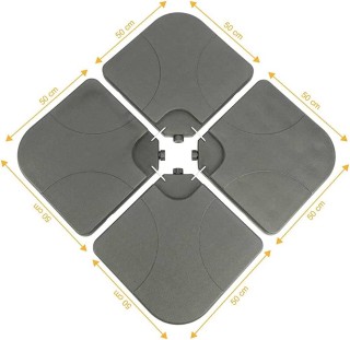 BAKAJI  Σετ 4 Βάσεις Στήριξης Ομπρέλας Γεμιζόμενες Κολώνα Κήπου για...