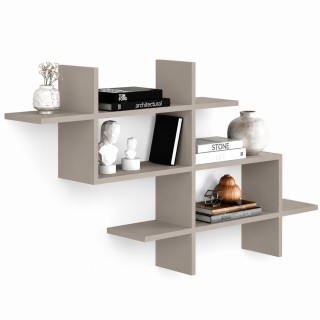 Shally Dogan Γεωμετρική Βιβλιοθήκη 3 Ράφια 150x82x22 εκ. Ανοιχτό Γκ...