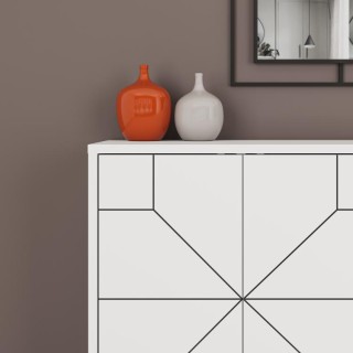 Shally Dogan Μάντια με 4 Πόρτες Μπουφές Μοντέρνου Γεωμετρικού Σχεδι...