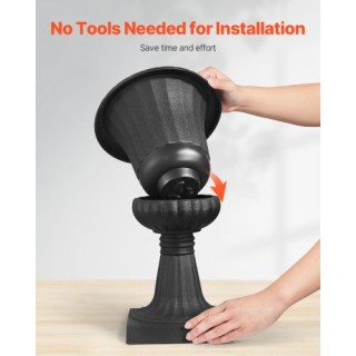 VEVOR Μαύρες Πλαστικές Ζαρντινιέρες 25 x 42 εκ. με Διακοσμητική Βάσ...