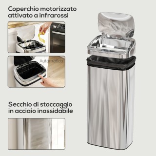 HOMCOM Κάδος Απορριμμάτων 40L με Αισθητήρα για Αυτόματο Άνοιγμα και... HOMCOM Κάδος Απορριμμάτων 40L με Αισθητήρα για Αυτόματο Άνοιγμα και...