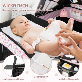 Costway 4-σε-1 Κέντρο Βρεφικής Φροντίδας με Κούνια, Κρεβατάκι, Αλλα...