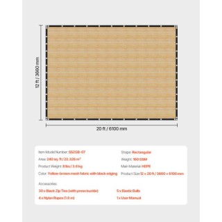 VEVOR Οθόνη Ιδιωτικότητας 12x20 ft για Κήπο (Μπεζ) JBZGB185GSM2B9JM... VEVOR Οθόνη Ιδιωτικότητας 12x20 ft για Κήπο (Μπεζ) JBZGB185GSM2B9JM...