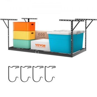 Ράφι Οροφής Γκαράζ VEVOR, 48x96, 600 lbs, Ρυθμιζόμενο, Μαύρο CKTHB... Ράφι Οροφής Γκαράζ VEVOR, 48x96, 600 lbs, Ρυθμιζόμενο, Μαύρο CKTHB...