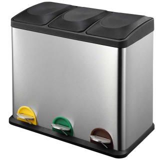 BAKAJI Κάδος Ανακύκλωσης 54 ΛΤ Ατσάλι 3 Χώροι Κάδος Απορριμμάτων μ... BAKAJI Κάδος Ανακύκλωσης 54 ΛΤ Ατσάλι 3 Χώροι Κάδος Απορριμμάτων μ...