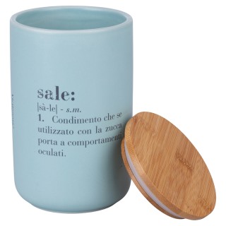 Villa DEste  Βάζο αλατιού 1000 ml από κεραμικό με καπάκι από μπαμπο...