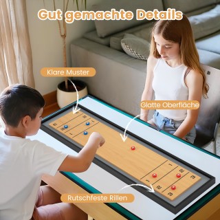 Costway 114 CM Επιτραπέζιο Shuffleboard & Curling 2-σε-1 Παιχνίδι μ...