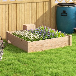 Outsunny Εξωτερική Ζαρντινιέρα από Ξύλο Έλατου με Κομποστοποιητή κα...