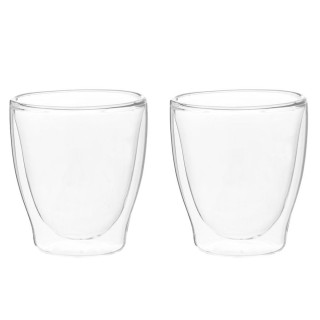 BAKAJI  Ζευγάρι Ποτηριών με Διπλό Τοίχωμα Γυαλί Μονωτικά και Θερμικ...