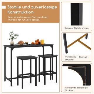 Costway Σετ Ψηλού Τραπεζιού 3 Τεμαχίων με Ρουστίκ Βιομηχανικό Στυλ ... Costway Σετ Ψηλού Τραπεζιού 3 Τεμαχίων με Ρουστίκ Βιομηχανικό Στυλ ...