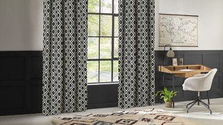 Κουρτίνα Jacquard Twisted Lime - 140 x 260 cm, Μαύρο & Λευκό 209079...