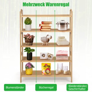 Costway Πενταόροφο Ράφι Παπουτσιών από Μπαμπού - Χωρητικότητα για 1... Costway Πενταόροφο Ράφι Παπουτσιών από Μπαμπού - Χωρητικότητα για 1...