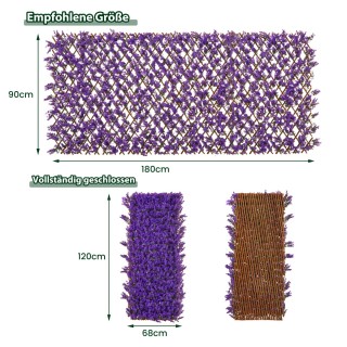 Costway  Επεκτάσιμος Φράχτης Ιδιωτικότητας με Φύλλα Ευκαλύπτου/Κισσ...