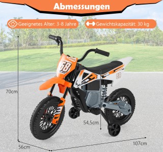 Costway Ηλεκτρική Μοτοσυκλέτα Παιδιών 12V με Αφαιρούμενους Σταθεροπ...