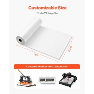 VEVOR Λευκή Γυαλιστερή Βινυλίου Μεταφοράς Θερμότητας HTV 30.48cm x ... VEVOR Λευκή Γυαλιστερή Βινυλίου Μεταφοράς Θερμότητας HTV 30.48cm x ...