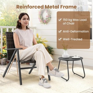 Costway  3-κομμάτι  Μεταλλικό Τραπέζι & 2 Καρέκλες Εξωτερικού Χώρου...