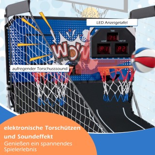 Costway  8 σε 1 Πτυσσόμενο Ηλεκτρικό Μπλε Μηχάνημα Καλαθοσφαίρισης ...