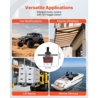 VEVOR Διακόπτης Αντιστροφής Πολικότητας 6 Ακίδων (ON)-Off-(ON) DC 1...