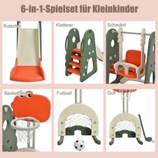 Costway Πολύχρωμο Παιδικό Σετ Παιχνιδιού 6-σε-1 με Τσουλήθρα, Κούν... Costway Πολύχρωμο Παιδικό Σετ Παιχνιδιού 6-σε-1 με Τσουλήθρα, Κούν...