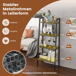 Costway Ράφι Βιβλίων 4 Επιπέδων με Μεταλλικό Σκελετό και Βιομηχανι... Costway Ράφι Βιβλίων 4 Επιπέδων με Μεταλλικό Σκελετό και Βιομηχανι...