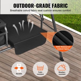 Διθέσια Κούνια Βεράντας VEVOR με Ρυθμιζόμενο Σκίαστρο Μαύρη TJQQ71... Διθέσια Κούνια Βεράντας VEVOR με Ρυθμιζόμενο Σκίαστρο Μαύρη TJQQ71...