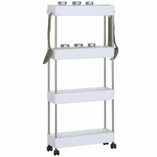 BAKAJI Πολυλειτουργικό Καρότσι Αποθήκευσης με 4 Ράφια 40 x 13 x 85 ... BAKAJI Πολυλειτουργικό Καρότσι Αποθήκευσης με 4 Ράφια 40 x 13 x 85 ...