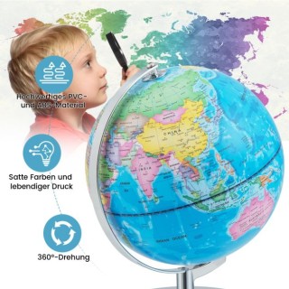 Φωτιζόμενη Υδρόγειος Σφαίρα με Μεταλλική Βάση 23 cm COSTWAY HZ10154 Φωτιζόμενη Υδρόγειος Σφαίρα με Μεταλλική Βάση 23 cm COSTWAY HZ10154