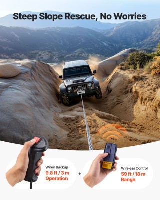 VEVOR Ηλεκτρικό Βίντσι 12V DC 5400kg με Ατσάλινο Σχοινί για SUV, Je...