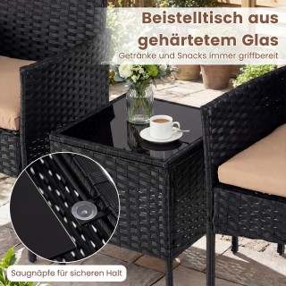 Costway Σετ επίπλων μπαλκονιού 3 τεμαχίων από ρατάν με 2 καρέκλες κ... Costway Σετ επίπλων μπαλκονιού 3 τεμαχίων από ρατάν με 2 καρέκλες κ...