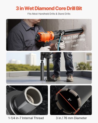 VEVOR Υγρό Διαμαντοφόρο Καροτιέρας για Οπλισμένο Σκυρόδεμα και Τοιχ... VEVOR Υγρό Διαμαντοφόρο Καροτιέρας για Οπλισμένο Σκυρόδεμα και Τοιχ...