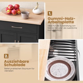 Costway Κινητό Νησί Κουζίνας με Ξύλινη Επιφάνεια και Άφθονο Αποθηκ... Costway Κινητό Νησί Κουζίνας με Ξύλινη Επιφάνεια και Άφθονο Αποθηκ...