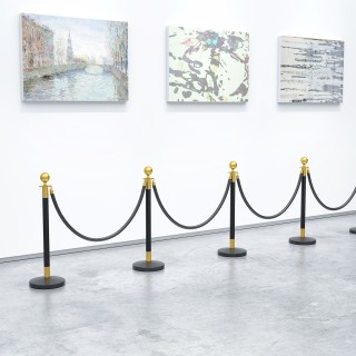 HOMCOM Κολωνάκια Οριοθέτησης από Ανοξείδωτο Ατσάλι με Μαύρο Βελούδ... HOMCOM Κολωνάκια Οριοθέτησης από Ανοξείδωτο Ατσάλι με Μαύρο Βελούδ...