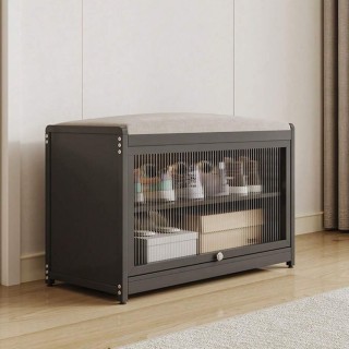 BAKAJI Παπουτσοθήκη με Κάθισμα Μαύρη 1 Πόρτα Εξοικονόμησης Χώρου με... BAKAJI Παπουτσοθήκη με Κάθισμα Μαύρη 1 Πόρτα Εξοικονόμησης Χώρου με...