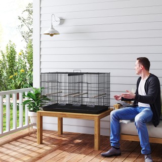 PawHut Κλουβί για Πουλιά με Διαχωριστικό και Κάτω Ράφι Αποθήκευσης,... PawHut Κλουβί για Πουλιά με Διαχωριστικό και Κάτω Ράφι Αποθήκευσης,...