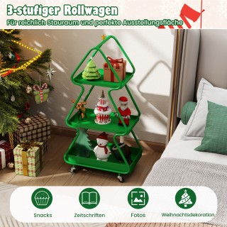 Costway Χριστουγεννιάτικο Τρόλεϊ Σερβιρίσματος σε Σχήμα Δέντρου με ...