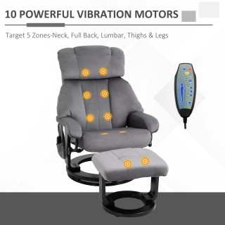 HOMCOM Πολυθρόνα Μασάζ Ανακλινόμενη με Υποπόδιο και Τηλεχειριστήρι... HOMCOM Πολυθρόνα Μασάζ Ανακλινόμενη με Υποπόδιο και Τηλεχειριστήρι...