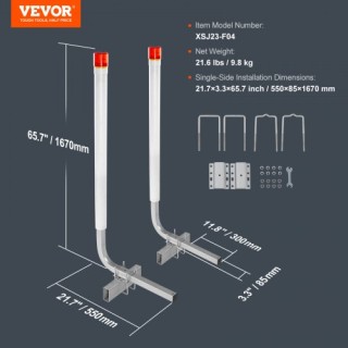 Οδηγοί Τρέιλερ Βάρκας VEVOR με LED, 2τμχ, Γαλβανισμένοι, για Σκάφη ...