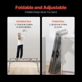 VEVOR  Ρυθμιζόμενη Φορητή Σκαλωσιά 880 lb  BXSZDJSJZJ90H7CSCV0