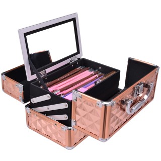 Costway  Πολυλειτουργική Βαλίτσα Οργάνωσης με Καθρέφτη και Επεκτάσι...