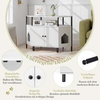 Costway  Ντουλάπι Γάτας με Διπλή Πόρτα και Επιπλέον Χώρο Αποθήκευση...