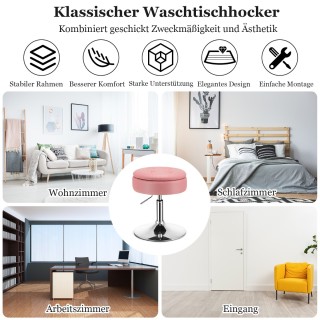 Costway  Πολυλειτουργικό Σκαμπό Μακιγιάζ με Ρυθμιζόμενο Ύψος και Απ...