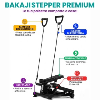 BAKAJI Πολυλειτουργικό Stepper 3 σε 1 με Αντιολισθητικά Πεντάλ και ...