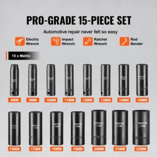 Σετ Καρυδάκια VEVOR 15τμχ 3/8 6-γωνικό  CJTTZJ1CRMO1D0PTUV0