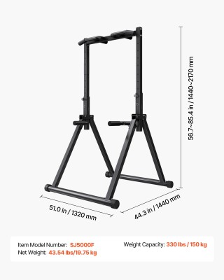 VEVOR Ρυθμιζόμενη Φορητή Μπάρα Έλξεων με Τριγωνική Στήριξη AZXKZDYT...