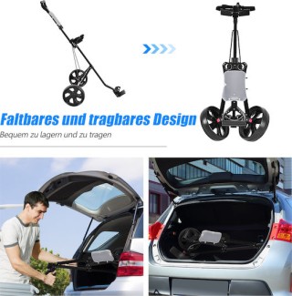 Costway Καρότσι Γκολφ 2 Τροχών με Ατσάλινη Βάση Σημειώσεων - Μαύρο ... Costway Καρότσι Γκολφ 2 Τροχών με Ατσάλινη Βάση Σημειώσεων - Μαύρο ...