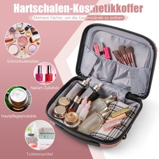 Costway  Σετ Βαλίτσες 2τμχ: Χειραποσκευή 20 & Καλλυντικά 14 σε Ροζ ...