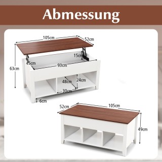 Costway  Πολυλειτουργικό Τραπεζάκι Καφέ με Ανυψούμενη Επιφάνεια και...