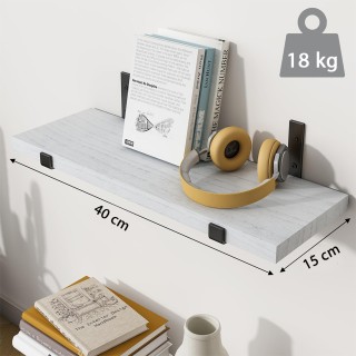 BAKAJI Σετ 10 Γκρι Ξύλινα Ράφια Τοίχου Εξοικονόμησης Χώρου 40.5x15... BAKAJI Σετ 10 Γκρι Ξύλινα Ράφια Τοίχου Εξοικονόμησης Χώρου 40.5x15...