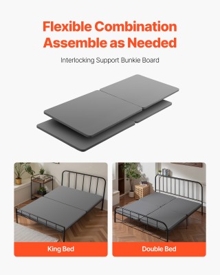 VEVOR Βάση Στρώματος King Size 1.5 με Ξύλινες Τάβλες και Υφασμάτινη...